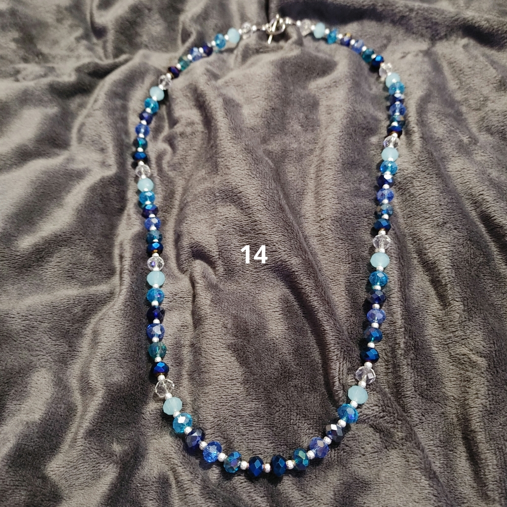 Elegant Blue Beaded Necklace